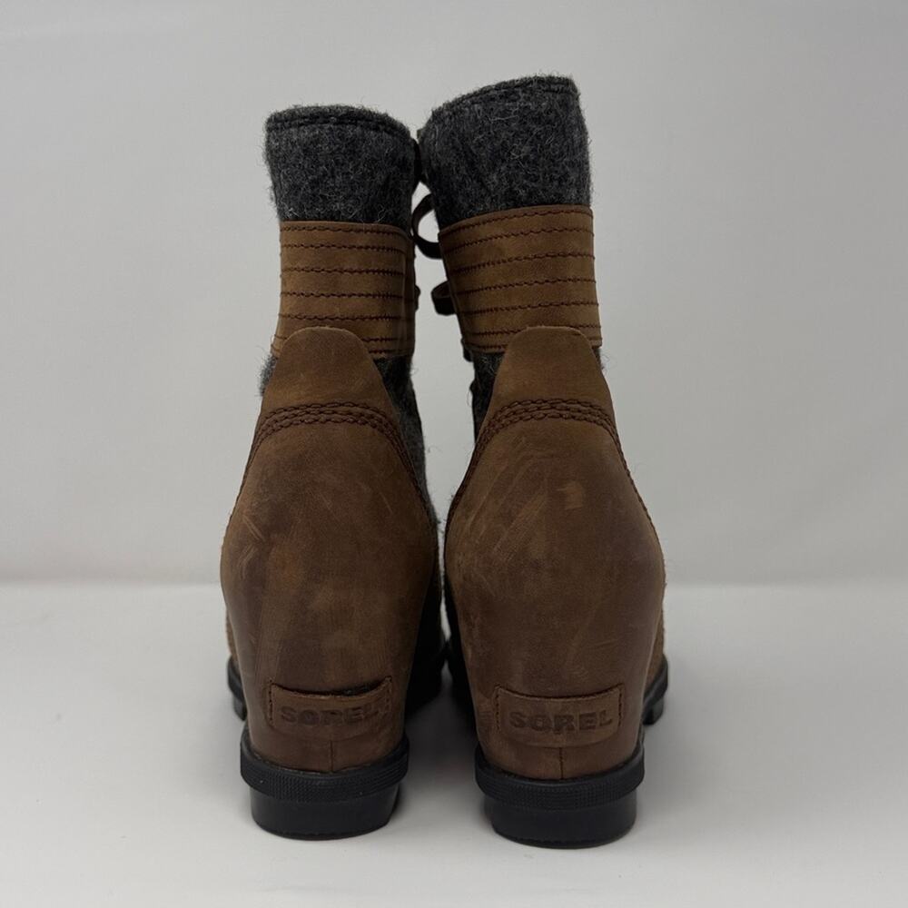 Sorel Women's Lexie Wedge Waterproof Leather Boots - Brown/Gray - Picture 4 of 8
